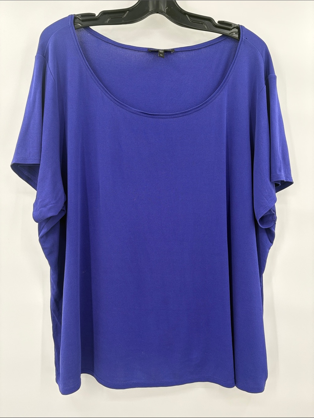 Eileen Fisher 100% Silk Scoop Neck Short Sleeve Top in Cobalt Size 2X - Picture 1 of 9